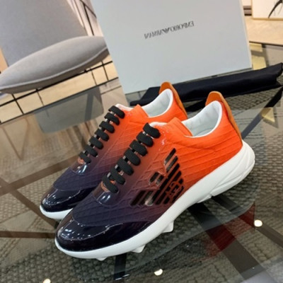 Armani 2019 Mens Leather Sneakers  - 알마니 2019 남성용 레더 스니커즈 ARMS0001,Size(240 - 270).오렌지+블랙