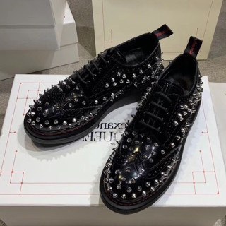 Alexander McQueen 2019 Ladies Leather Sneakers - 알렉산더맥퀸 2019 여성용 레더 스니커즈 AMQS0034.Size(225 - 250).블랙