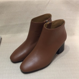 Hermes  2019 Ladies Leather Middle Heel Boots - 에르메스 2019 여성용 레더 미들힐 부츠 HERS0128,Size(225-245),브라운