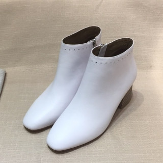 Hermes  2019 Ladies Leather Middle Heel Boots - 에르메스 2019 여성용 레더 미들힐 부츠 HERS0129,Size(225-245),화이트