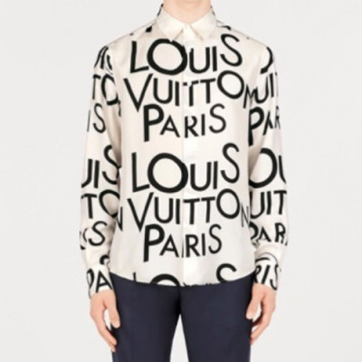 Louis vuitton 2019 Mens Logo Slim Fit Cotton shirt - 루이비통 2019 남성 로고 슬림핏 코튼 셔츠 Lou01208x.Size(m - 3xl).화이트