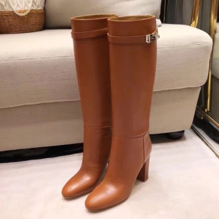 Hermes  2019 Ladies Leather High Heel Boots - 에르메스 2019 여성용 레더 하이힐 부츠 HERS0207,Size(225-250),오렌지카멜