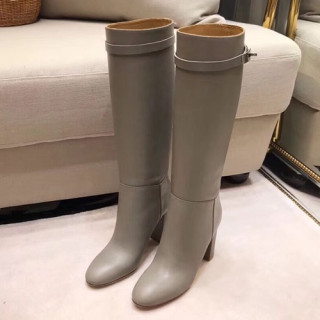 Hermes  2019 Ladies Leather High Heel Boots - 에르메스 2019 여성용 레더 하이힐 부츠 HERS0208,Size(225-250),그레이