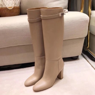 Hermes  2019 Ladies Leather High Heel Boots - 에르메스 2019 여성용 레더 하이힐 부츠 HERS0209,Size(225-250),연베이지