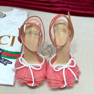 Gucci 2019 Ladies Lace High Heel Sandal - 구찌 2019 여성용 레이스 하이힐 샌들, GUCS0206.Size(225 -  250).핑크