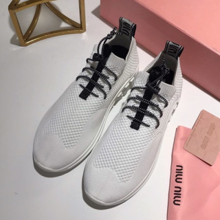 Miumiu 2019 Ladies Kint Running Shoes - 미우미우 2019 여성용 니트 런닝슈즈 MIUS0054,Size(225 - 250),화이트