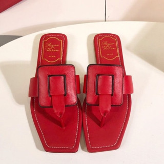 Roger Vivier 2019 Ladies Leather Slipper - 로저비비에 2019 여성용 레더 슬리퍼 RVS0080.Size(225 - 245).레드
