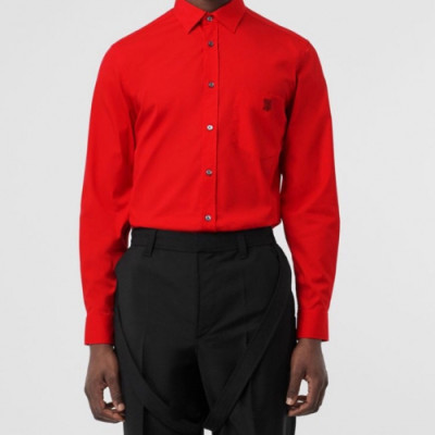 Burberry 2019 Mens Vintage Logo Slim Fit Cotton shirt - 버버리 2019 남성 빈티지 로고 슬림핏 코튼 셔츠 Bur1028x.Size(s - 2xl).레드