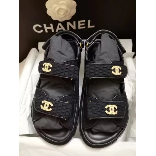 Chanel 2022 Ladies Leather Slipper - 샤넬 2022 여성용 레더 샌들 CHAS0399.Size(225 - 245).블랙