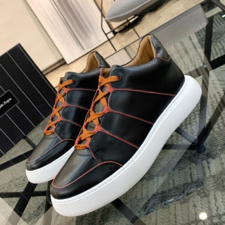 Ermenegildo Zegna  2019 Mens Leather Sneakers - 에르메넬질도 제냐 2019 남성용 레더 스니커즈 ZEGS0003.Size(240 - 270).블랙