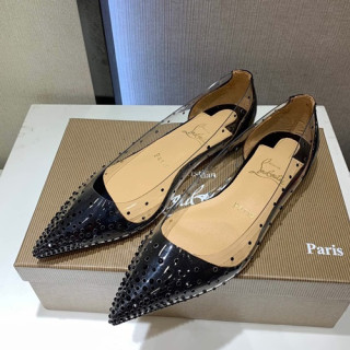 Christian Loubutin 2019 Ladies PVC Flat Shoes - 크리스챤 루부탱 2019 여성용 PVC 플랫슈즈,CLS0037.Size (225 - 245).블랙
