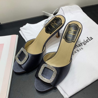Roger Vivier 2019 Ladies Silk Middle-heel Slipper - 로저비비에 2019 여성용 실크 미들힐 슬리퍼 RVS0129.Size(220 - 255).네이비