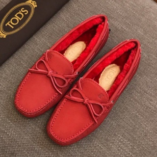 Tod's 2019 Ladies Suede & Wool Loafer - 토즈 2019 여성용 스웨이드&울  로퍼 TODS0045.Size(225 - 250).레드