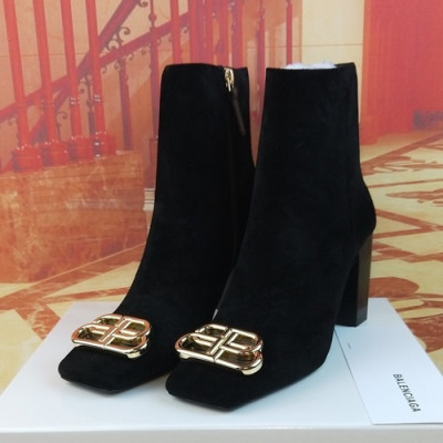 Balenciaga 2019 Ladies Suede Middle Heel Boots - 발렌시아가 2019 여성용 스웨이드 미들힐 부츠 BALS0096.Size(225 - 250).블랙