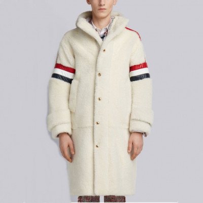 Thom Browne 2019 Mens Casual Classic Flannel Coat  - 톰브라운 2019 남성 캐쥬얼 클래식 플란넬 코트 Thom0334x.Size(s - xl).아이보리