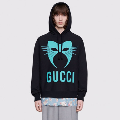 Gucci 2019 Mm/Wm Logo Glitter Cotton Hood Tee - 구찌 남자 로고 글리터 코튼 후드티 Guc01452x.Size(xs - l).블랙