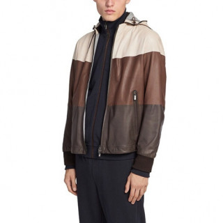 Ermenegildo Zegna 2019 Mens Business Leather Jacket - 에르메네질도 제냐 2019 남성 비지니스 가죽 자켓 Zeg0110x.Size(m - 3xl).브라운