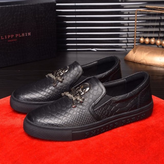 Philipp plein 2019 Mens Leather Slip On  - 필립플레인 2019 남성용 레더 슬립온 PPS0141,Size(240 - 270).블랙