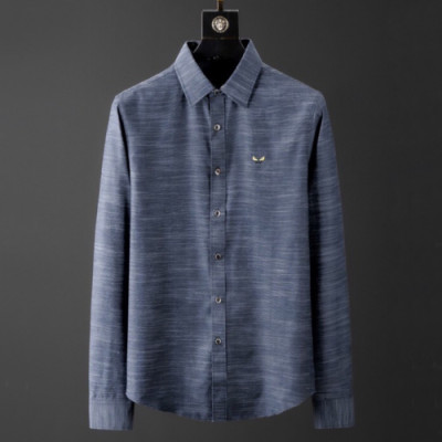 Fendi 2019 Mens Logo Slim Fit Cotton Tshirt - 펜디 2019 남성 로고 슬림핏 코튼 셔츠 Fen0354x.Size(m - 3xl).블루