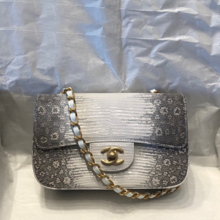 [미러급]Chanel 2019 Lizard Leather Shoulder Bag ,20CM - 샤넬 2019 여성용 리저드 레더 숄더백  1116 - CHAB1268,20CM,화이트그레이