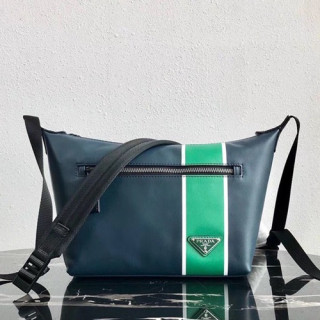 Prada 2019 Leather Messenger Shoulder Bag,24CM - 프라다 2019 레더 남성용 메신저 숄더백,2VH078-3,24cm,네이비+그린