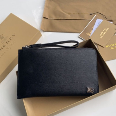 Burberry 2019 Leather Clutch Bag , 21cm - 버버리 2019 남성용 레더 클러치백 ,BURB0409,21cm,블랙