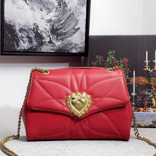 Dolce&Gabbana 2019 Leather Chain Shoulder Bag ,26CM - 돌체 앤 가바나 2019 여성용 레더 체인 숄더백 DGB0247,26cm,레드