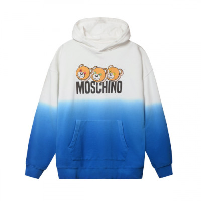 Moschino 2019 Mm/Wm Logo Teddy Cotton Hood Tee - 모스키노 2019 남자 로고 테디 코튼 후드티 Mos0033x.Size(xs - l).블루