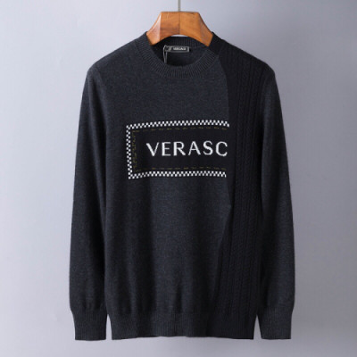 Versace 2019 Mens Medusa Logo Turtle-neck Wool Sweater - 베르사체 2019 남성 메두사 로고 터틀넥 울 스웨터 Ver0336x.Size(m - 3xl).블랙