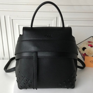 Tod's 2019  Leather Back Pack,22cm - 토즈 2019 여성용 레더 백팩,TODB0027,22cm,블랙