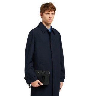 Prada Mens 2019 Mens Leather Clutch Bag ,26.5CM - 프라다 2019 남성용 레더 클러치백 2VF056-28,26.5CM,블랙