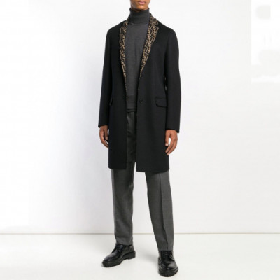 [매장판]Fendi 2019 Mens Logo Cashmere Coat - 펜디 2019 남성 로고 캐시미어 코트 Fen0386x.Size(m - 2xl).블랙