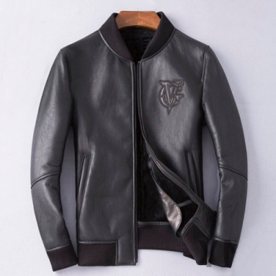 Givenchy 2019 Mens Logo Casual Leather Jacket - 지방시 남성 로고 캐쥬얼 레더 자켓 Giv0243x.Size(m - 3xl).블랙