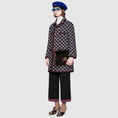 Gucci 2019 Womens Modern Casual Cashmere Suit Jacket - 구찌 2019 여성 모던 캐쥬얼 캐시미어 슈트 자켓 Guc01592x.Size(s - l).네이비