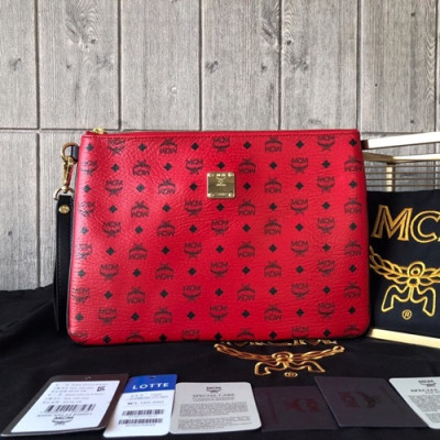 MCM 2019 Visetos Clutch Bag,30cm - 엠씨엠 2019 남여공용 비세토스 클러치백 MCMB0383,30cm,레드