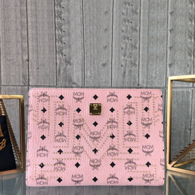 MCM 2019 Visetos Clutch Bag,29cm - 엠씨엠 2019 남여공용 비세토스 클러치백 MCMB0390,29cm,핑크