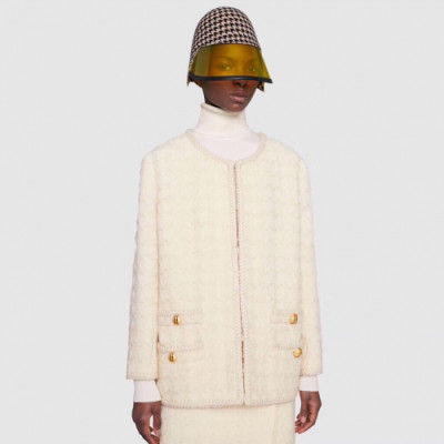 Gucci 2019 Womens Luxury Tweed Jacket - 구찌 2019 여성 럭셔리 트위드 자켓 Guc01609x.Size(s - l).아이보리