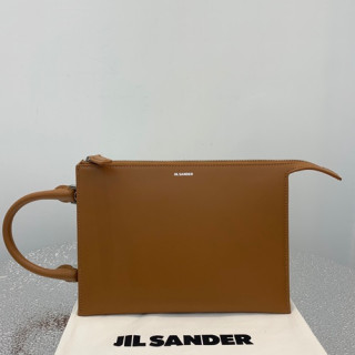 Jil Sander 2019 Tootie Leather Clutch Bag / Tote Shoulder Bag,23cm - 질샌더 2019 투티 여성용 레더 클러치백 / 토트 숄더백 JILB0010,23cm,브라운