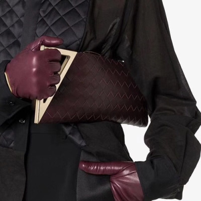 Bottega Veneta 2019 Rim Leather Clutch Bag,33cm - 보테가 베네타 2019 림 레더 여성용 클러치백, 591664,BVB0460,33cm,와인