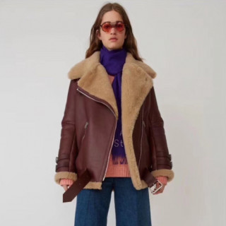 Acne Sstudios 2019 Womens  Casual Leather Jacket - 아크네 2019 여성 캐쥬얼 가죽 자켓 Acn0037x.Size(s - xl).버건디