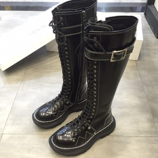 Alexander McQueen 2019 Ladies Leather Boots - 알렉산더맥퀸 2019 여성용 레더 부츠,AMQS0114.Size(225 - 245).블랙