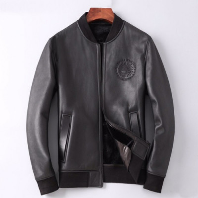 Givenchy 2019 Mens Logo Casual Leather Jacket - 지방시 남성 로고 캐쥬얼 레더 자켓 Giv0256x.Size(m - 3xl).블랙
