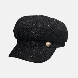 Chanel 2019 Ladies Tweed Cap - 샤넬 2019 여성용 트위드 모자 CHAM0043, 블랙