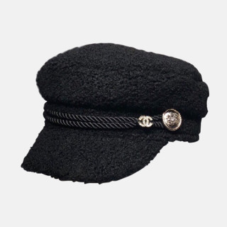 Chanel 2019 Ladies Lambs Wool Cap - 샤넬 2019 여성용 램스울 모자 CHAM0049, 블랙