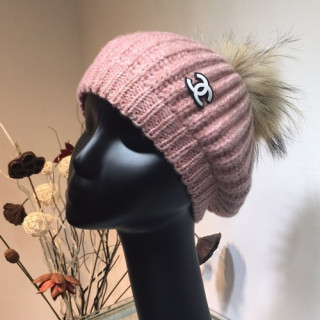 Chanel 2019 Ladies Knit & Fox Fur Cap - 샤넬 2019 여성용 니트&폭스퍼 모자 CHAM0055, 핑크