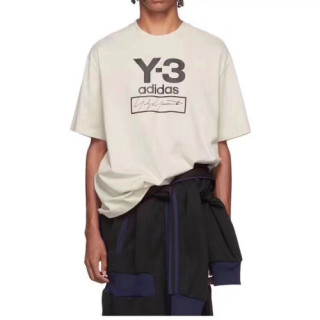 Y-3 2019 Mm/Wm Logo Basic Cotton Short Sleeved Tshirt - 요지야마모토 2019 남자 로고 베이직 코튼 반팔티 Y3/0040x.Size(s - 2xl).화이트