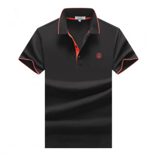 Hermes 2019 Mens Logo Cotton Polo Short Sleeved Tshirt - 에르메스 2019 남성 로고 코튼 폴로 반팔티 Her0337x.Size(m - 3xl).2컬러(블랙/그레이)