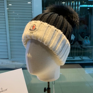 Moncler 2019 Ladies Knit & Fox Fur Cap - 몽클레어 2019 여성용 니트 & 폭스 퍼 모자 MONM0006, 블랙