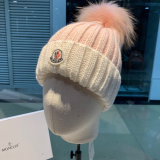Moncler 2019 Ladies Knit & Fox Fur Cap - 몽클레어 2019 여성용 니트 & 폭스 퍼 모자 MONM0008, 핑크