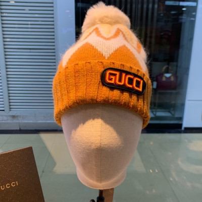 Gucci 2019 Ladies Knit & Rabbit Fur Cap - 구찌 2019 여성용 니트 & 래빗 퍼 모자 GUCM0031, 옐로우